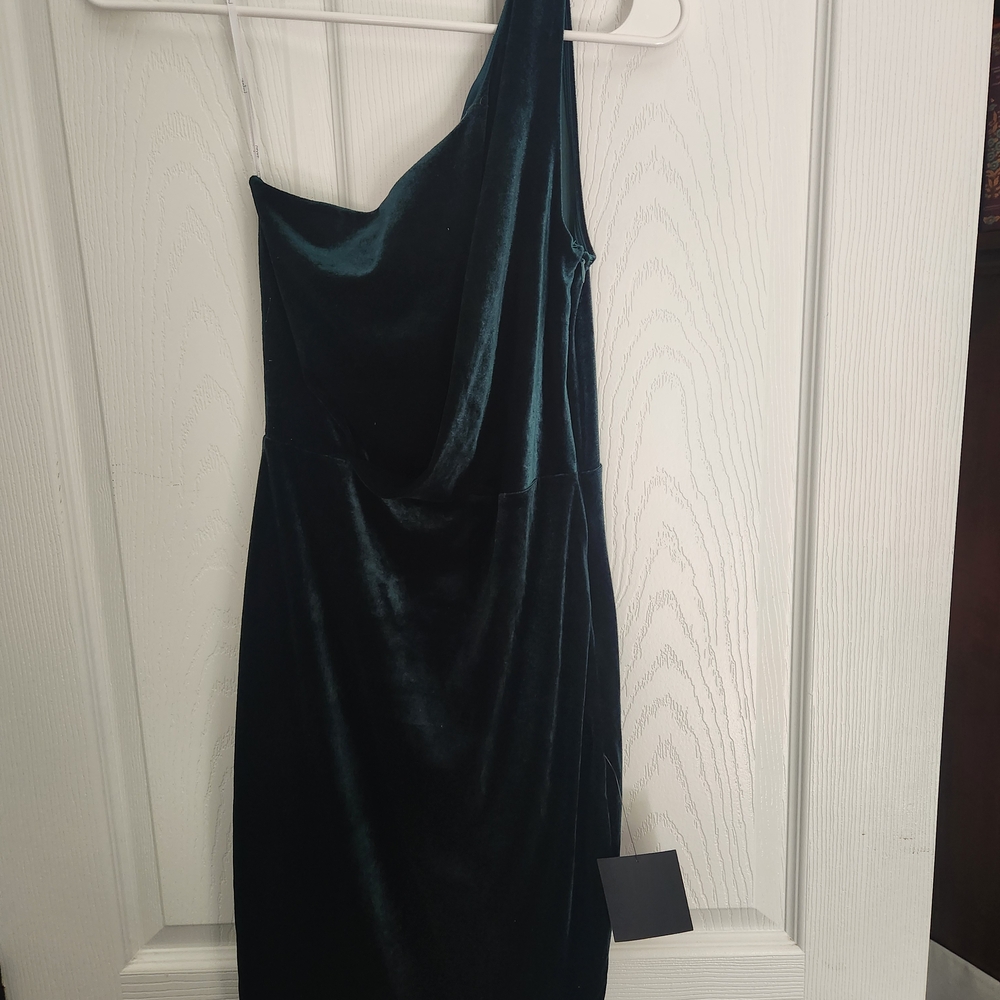 Elegant One-Shoulder Velvet Dress